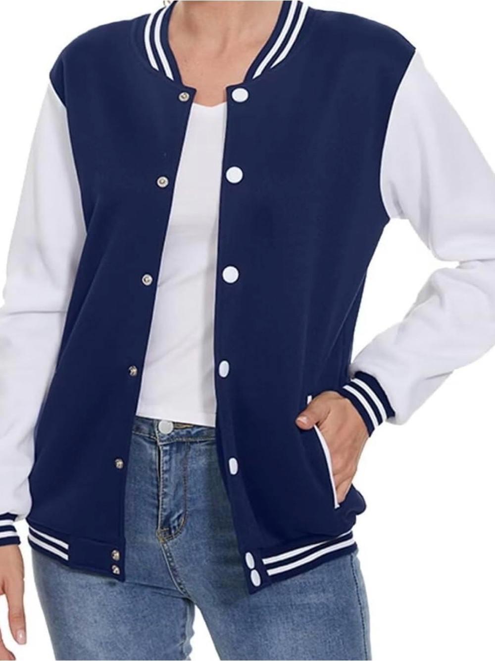 Blue and White Varsity Jacket
